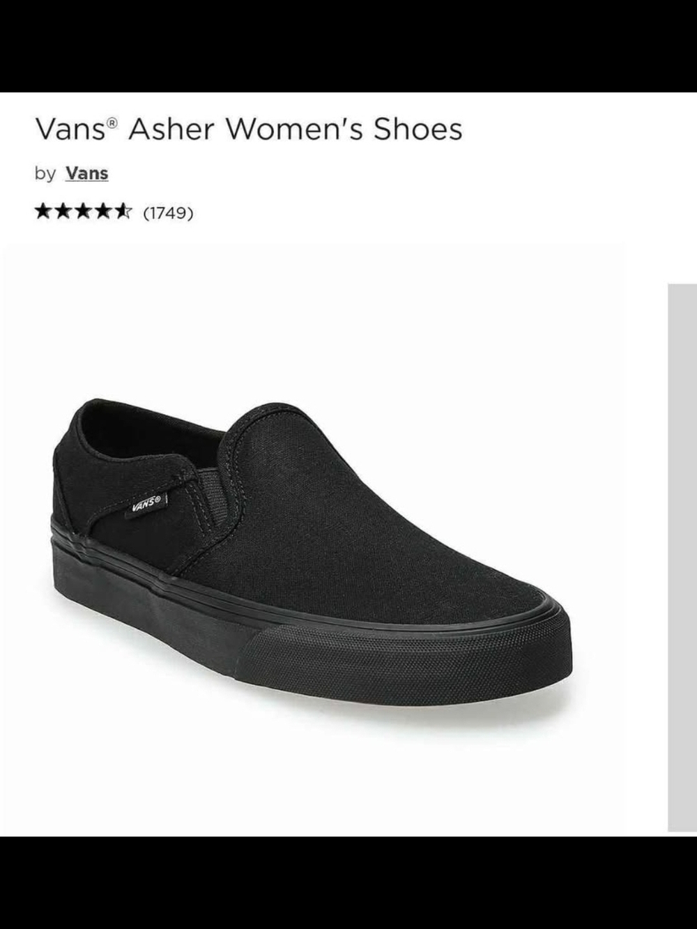 Vans Black Classic Slip-On Canvas Loafers